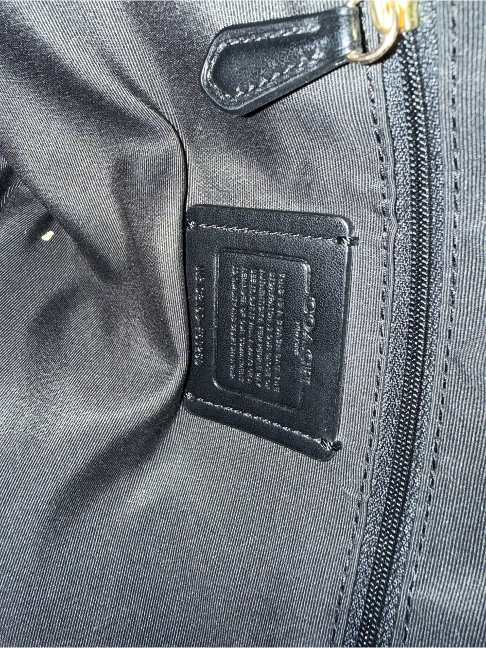 Coach Black Pebbled Leather Shoulder Tote with Gold Accents - Picture 3 of 6